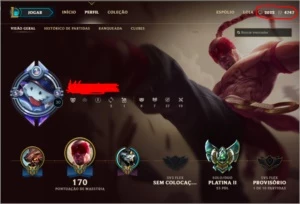 VENDO CONTA NO LOL BORDA DIAMOND- Plat 2 Skin RARA/COM  RP - League of Legends