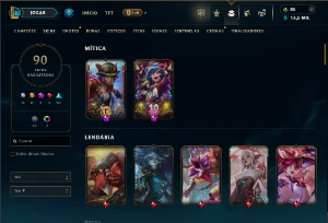 Bronze  2 com TODOS os champs e 90 Skins (mais de 80 jogos) - League of Legends LOL