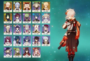 Genshin Impact AR20: Kazuha, Ganyu, Klee(4 5*, 24 chars)