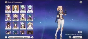 Conta com Jean e a Túmulo do lobo AR 37 - Genshin Impact