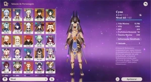 11 personagens 5 estrelas + 10 armas 5 estrelas - Genshin Impact