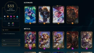 Conta de League of Legends à Venda – Ex Mestre, 533 Skins LOL