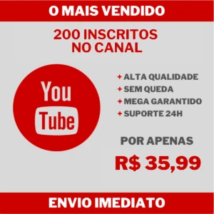 200 Inscritos no Canal do YouTube - Redes Sociais