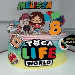 Arquivo de corte topo de bolo Toca Life World - Serviços Digitais