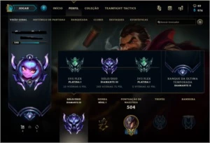Conta League of Legends Diamante 3 182 skins barato LOL