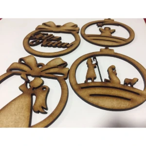 Bolas Natalinas Sortidas em MDF - Kits de 10 ou 15 - Artesanato e Personalizados