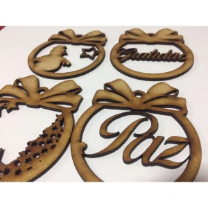 Bolas Natalinas Sortidas em MDF - Kits de 10 ou 15 - Artesanato e Personalizados