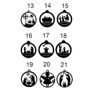 Bolas Natalinas Sortidas em MDF - Kits de 10 ou 15 - Artesanato e Personalizados