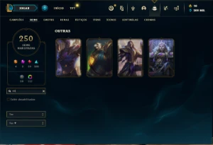 Conta Platina 1 com TODOS os champs e 250 Skins (Nivel 811) - League of Legends LOL