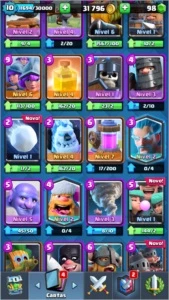Conta de Clash Royale nvl 10 arena 12 com cartas tops