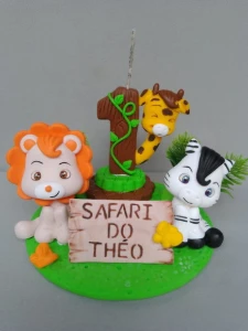 Topo de Bolo Tema Safári