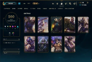 Platina 4 com TODOS os Champs e 200 Skins ( MID / ADC / JG ) - League of Legends LOL
