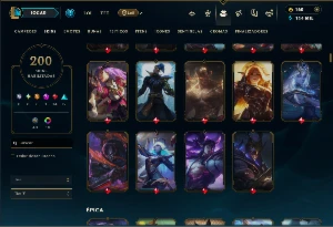 Platina 4 com TODOS os Champs e 200 Skins ( MID / ADC / JG ) - League of Legends LOL