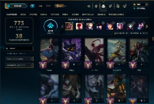 Platina 4 com TODOS os Champs e 200 Skins ( MID / ADC / JG ) - League of Legends LOL