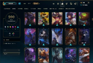 Platina 4 com TODOS os Champs e 200 Skins ( MID / ADC / JG ) - League of Legends LOL