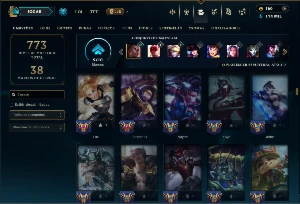 Platina 4 com TODOS os Champs e 200 Skins ( MID / ADC / JG ) - League of Legends LOL