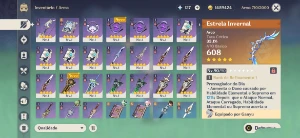 Conta AR 56 (Neuvillette, Zhongli , Nahida, Kazuha, Shogun e - Genshin Impact