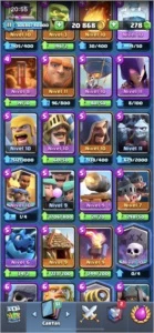 CONTA CLASH ROYALE NV 11 MESTRE 1 TODAS AS CARTAS - Clash of Clans