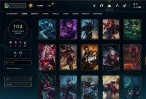 Ouro 2 com 140 Champs e 104 Skins + Kayle Juiza + Icones - League of Legends LOL