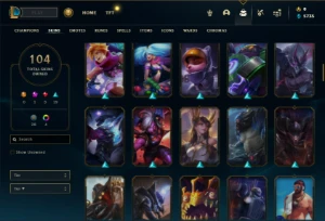 Ouro 2 com 140 Champs e 104 Skins + Kayle Juiza + Icones - League of Legends LOL