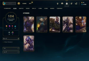 Ouro 2 com 140 Champs e 104 Skins + Kayle Juiza + Icones - League of Legends LOL