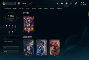 Ouro 2 com 140 Champs e 104 Skins + Kayle Juiza + Icones - League of Legends LOL