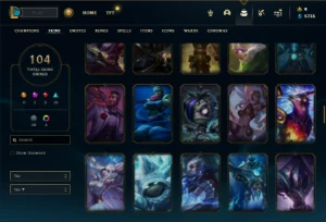 Ouro 2 com 140 Champs e 104 Skins + Kayle Juiza + Icones - League of Legends LOL