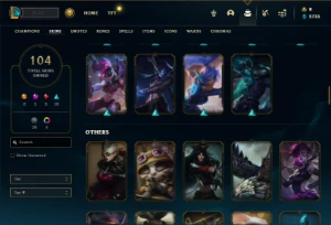Ouro 2 com 140 Champs e 104 Skins + Kayle Juiza + Icones - League of Legends LOL