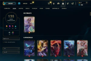 Prata 4 com 150 Champs e 135 Skins ( JG / MID / TOP ) - League of Legends LOL