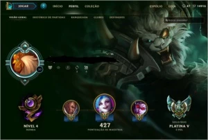 Conta lol - Platina V - 142 skins - TODOS champions - League of Legends