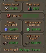 Conta OSRS Zerker 1.7b bank, infernal cape e Quiver - Runescape