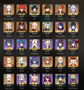 Conta End game, Raiden c3 + / 13 Personagens com Bis Assinat - Genshin Impact