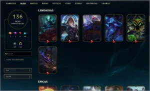 CONTA DIAMANTE 4 // 143 CHAMPIONS//  136 SKINS NV 211 - League of Legends LOL