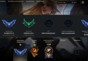 Conta Diamante 2 Lol League Of Legends Emote Mestre Mmr Bom