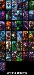Conta League of Legends Prata 2, 37 skins + reembolso LOL