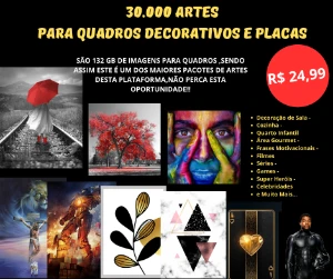 30.000 + Artes para quadros decorativos - Serviços Digitais
