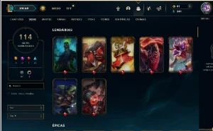 Conta LoL, 114 Skins, +120 Campeões Unranked - League of Legends