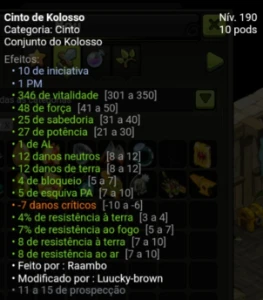 Itens/set De Força Pvp Lvl 200 No Brutas - Dofus