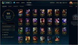 CONTA 30 OURO 4 2016 COM BORDA OURO 27 CHAMPS 14 SKINS - League of Legends LOL