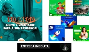 +190 Pack Artes Provedor De Internet Editável Em Psd + Bônus - Serviços Digitais