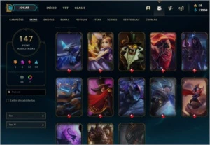 Conta Ouro 3 - 147 Skins e Todos Campeões - League of Legends LOL