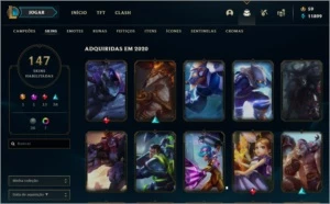Conta Ouro 3 - 147 Skins e Todos Campeões - League of Legends LOL
