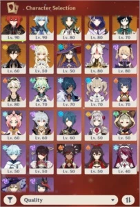AR56 9xCharacter5* 6xWeapons5* [NA]Server No PSN 100%F2P - Genshin Impact