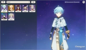 Conta ar 7 Chongyun + Xingqiu + Espada do Sacrifício 4* - Genshin Impact