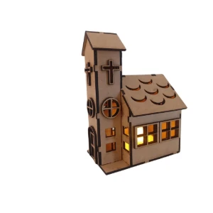 Igreja em mdf com e sem luz led, maquete luminaria... - Artesanato e Personalizados