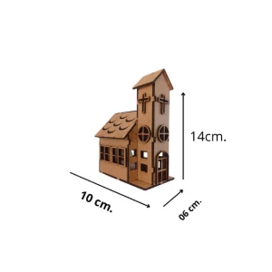 Igreja em mdf com e sem luz led, maquete luminaria... - Artesanato e Personalizados