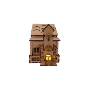 Igreja em mdf com e sem luz led, maquete luminaria... - Artesanato e Personalizados