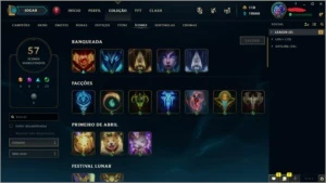CONTA SMURF UNRANKED COM BASTANTE CHAMPS E ALGUMAS SKINS - League of Legends LOL