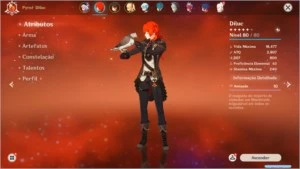 Conta completa Genshin Impact três 5 estrelas  AR 50