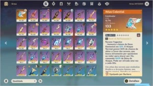Conta completa Genshin Impact três 5 estrelas  AR 50